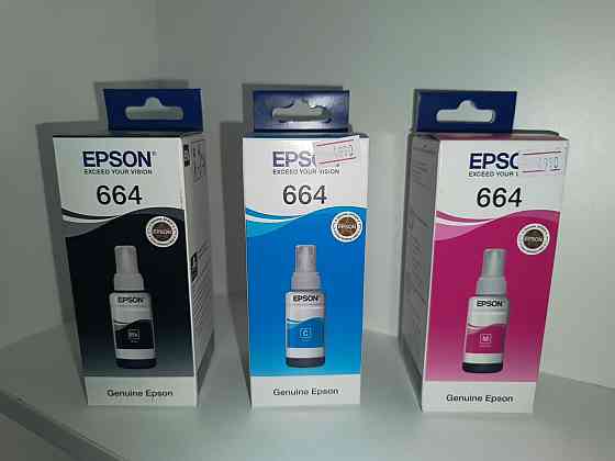 Чернила Epson 5 шт новое Алматы