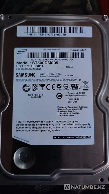 Жёсткий диск 500Gb.Samsung Алматы - изображение 1