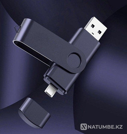 Double-sided flash drive 128 GB on Android 64 GB Almaty - photo 3