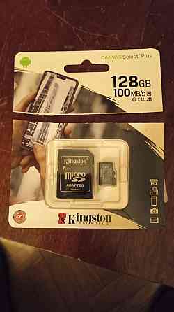 Карта памяти SD Kingston 128 Gb с адаптером для компьютера Алматы