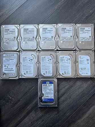 Жесткие диски HDD SATA. 500Gb; 320Gb; 250Gb; 160Gb - 19 штук. Алматы