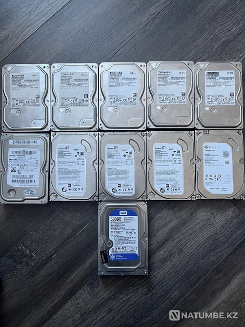 Жесткие диски HDD SATA. 500Gb; 320Gb; 250Gb; 160Gb - 19 штук. Алматы - изображение 1