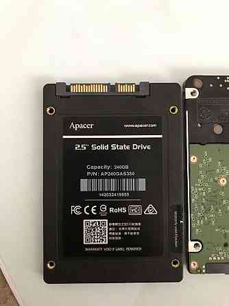 Продам жёсткий диск на терабайт и ssd на 258 гигабайт Алматы