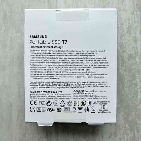 Новый внешний диск SSD Samsung Portable T7 1 TB Алматы