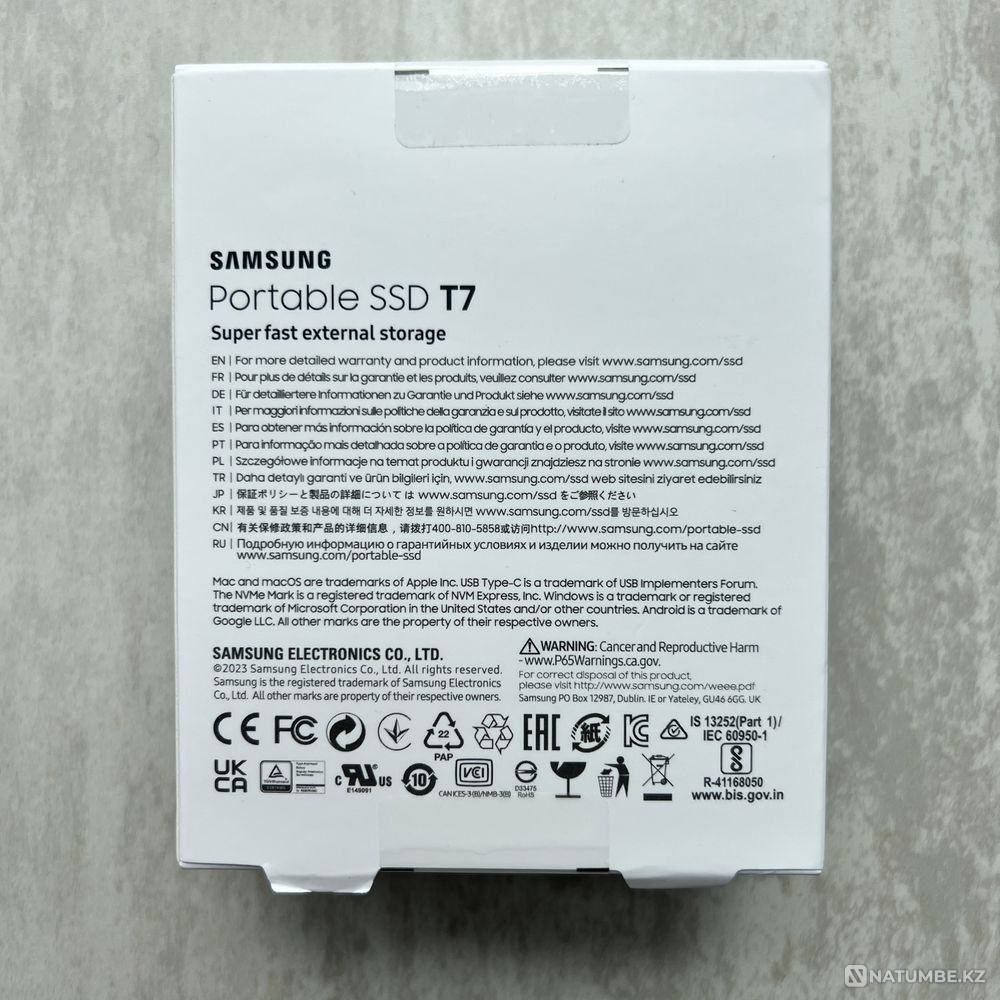 Новый внешний диск SSD Samsung Portable T7 1 TB Алматы - изображение 2