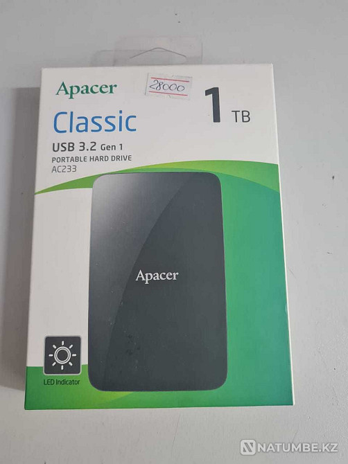 Внешний жесткий диск; Хард; Флэшка 1 ТБ; USB; почти новый; Кульсары Алматы - изображение 1