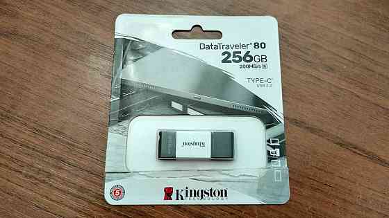 USB Флешка Kingston DataTraveler 80 256GB; Black-Grey (Type-C)  Алматы