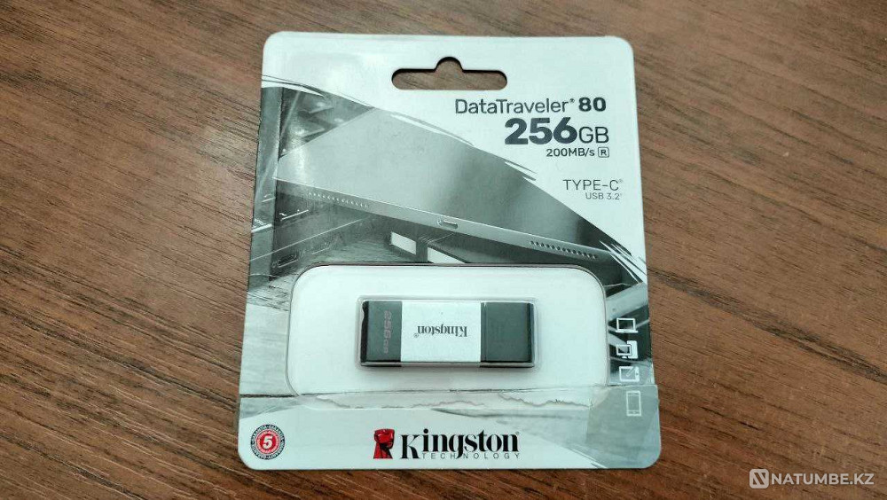 USB Флешка Kingston DataTraveler 80 256GB; Black-Grey (Type-C) Алматы - изображение 1
