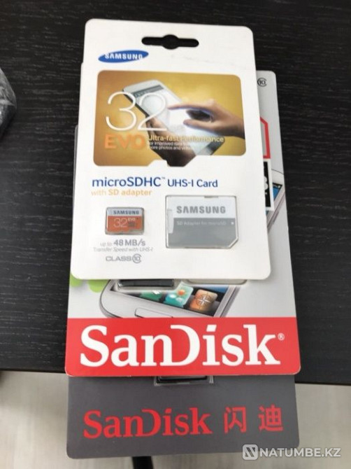 Selling memory card 32 GB; 10 class+ adapter Almaty - photo 1