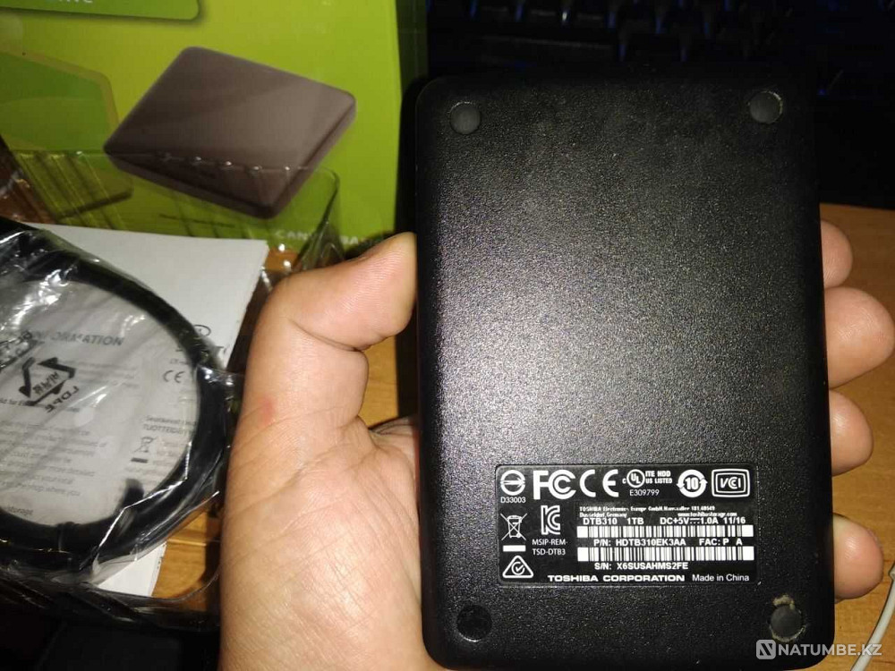 Внешний Жесткий Диск 1 Tb TOSHIBA USB 3.0 + Кабель Алматы - изображение 8