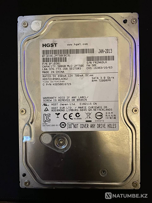 Жесткий диск ( HDD ) на 500 гбайт. Алматы - изображение 1