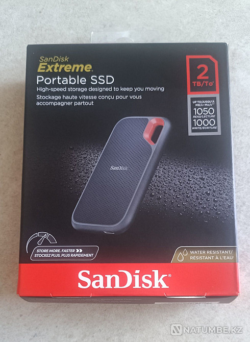 2TB SSD Sandisk Extreme Portable 2000 Gbновый ссд портативный Алматы - изображение 1