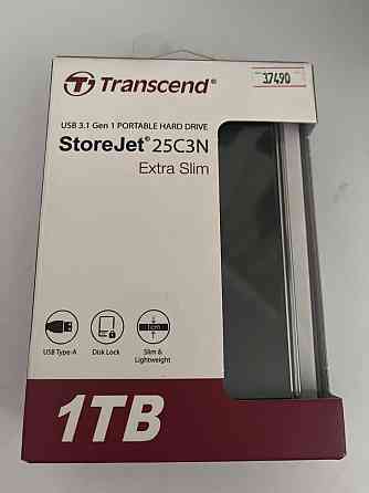 Внешний накопитель 1 TB. Transcend StoreJet 25C3 Алматы