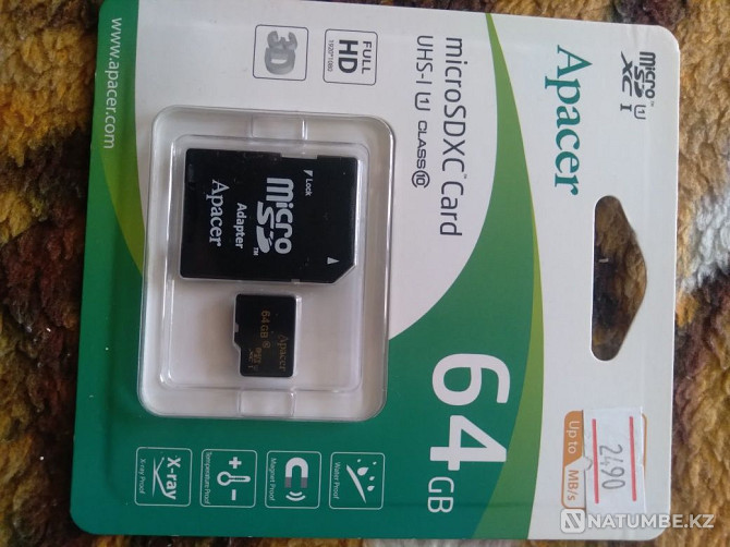 Selling a new 64Gb memory card with an adapter. Write to WhatsApp Almaty - photo 1
