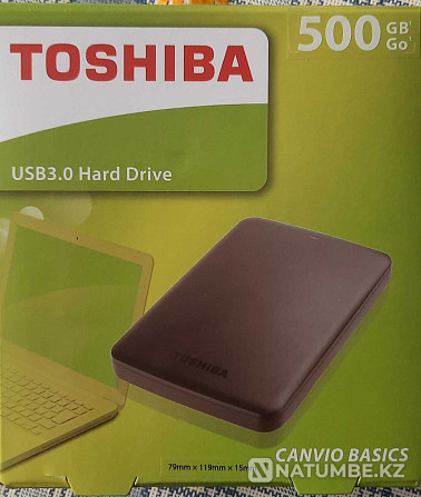 External hard drive. Toshiba 500 gb. New in packaging Almaty - photo 1