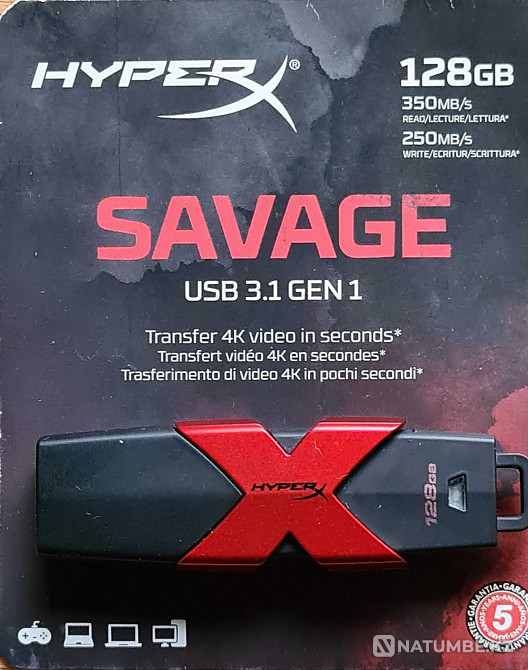 Жоғары жылдамдықты USB флэш-дискісі Kingston HyperX Savage 128 ГБ сатылады  Алматы - изображение 1