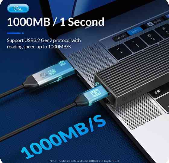 Кейс ORIСО M2 NVME 10 Гбит/USB3.1(без SSD только кейс) Алматы