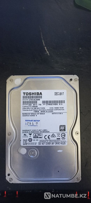 Жёсткий диск Toshiba 500 гб б/у Алматы - изображение 1
