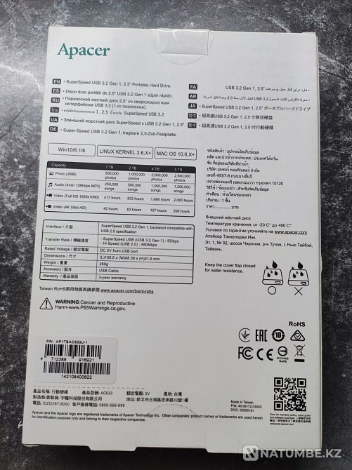 Новый внешний жесткий диск 1000Gb 2.5"; Apacer AC633 Алматы - изображение 2