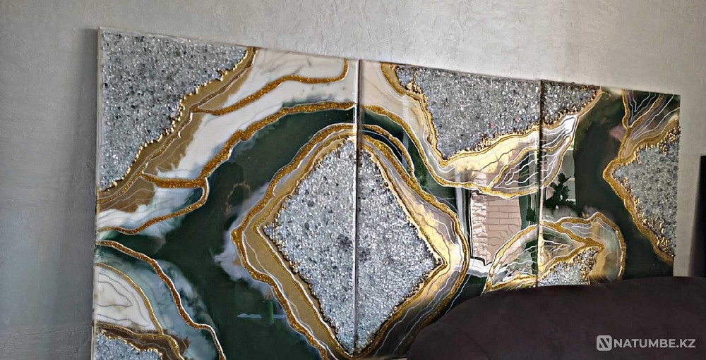 Авторская интерьерная картина (триптих)эпоксидная смола  - изображение 1