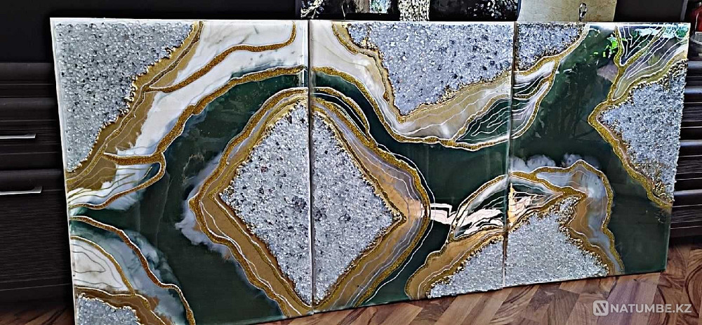 Авторская интерьерная картина (триптих)эпоксидная смола  - изображение 2