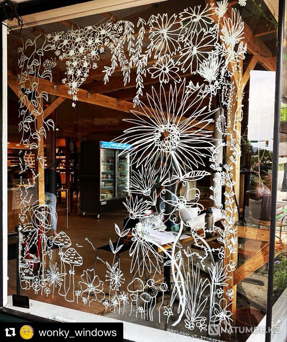 Рисунки на стеклах; новый год; роспись окон  - изображение 7