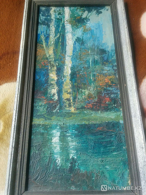 Картина ;масло *Берёзки* Орлов.Е.И 1997г. Алма-ата.  - изображение 4