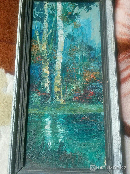 Картина ;масло *Берёзки* Орлов.Е.И 1997г. Алма-ата.  - изображение 2