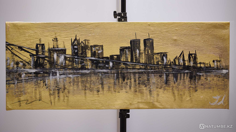 Картина казахстанского художника; холст; масло 85 х 33 см  - изображение 1