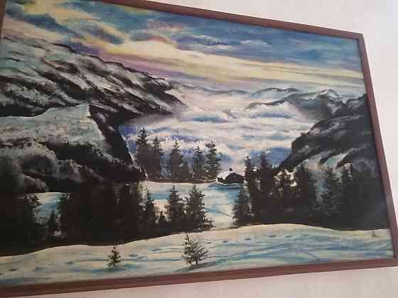 Продам картину c изображением зимнего пейзажа 