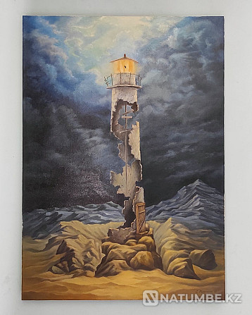 Painting Lighthouse oil on canvas  - photo 1