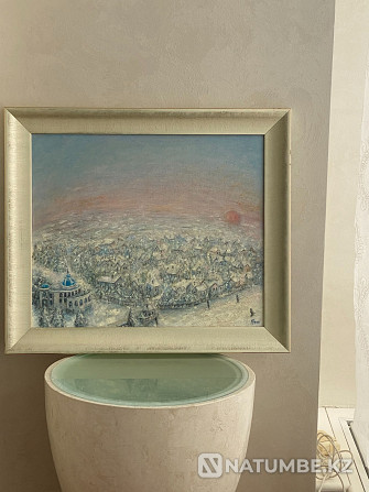 Painting View of snowy Astana from the blue dome  - photo 2