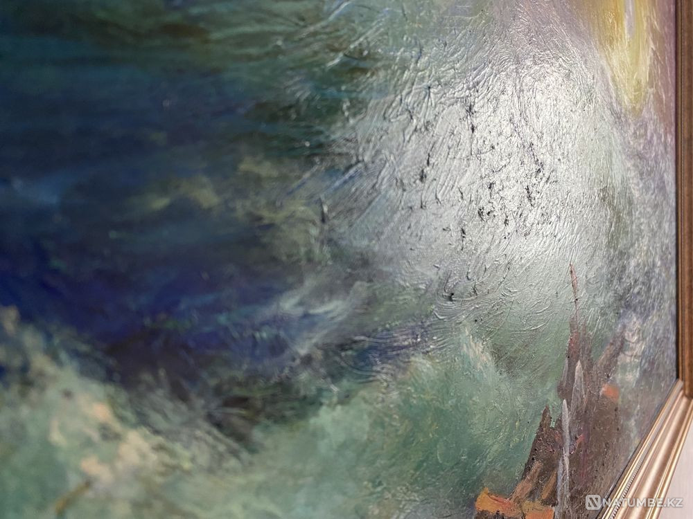 Картина маслом; срисованная с Айвазовского И.К. «Девятый вал»  - изображение 4