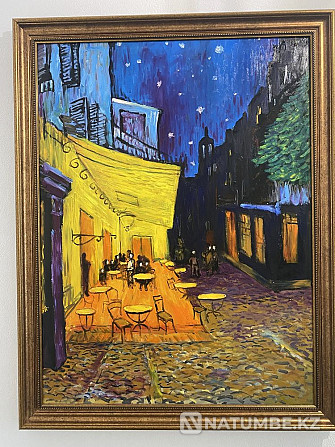 Oil painting; copied from Van Gogh; Night cafe terrace  - photo 2