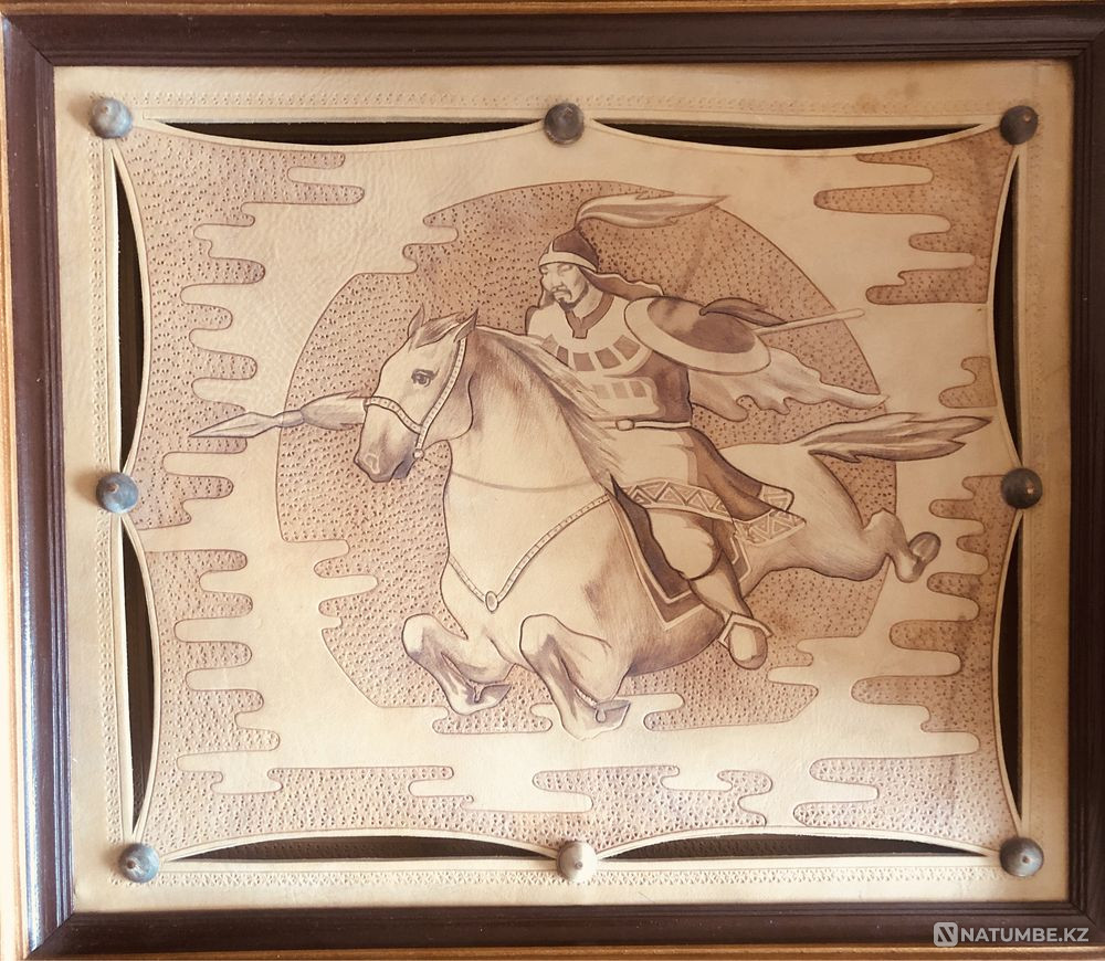 Handmade leather panel paintings  - photo 1