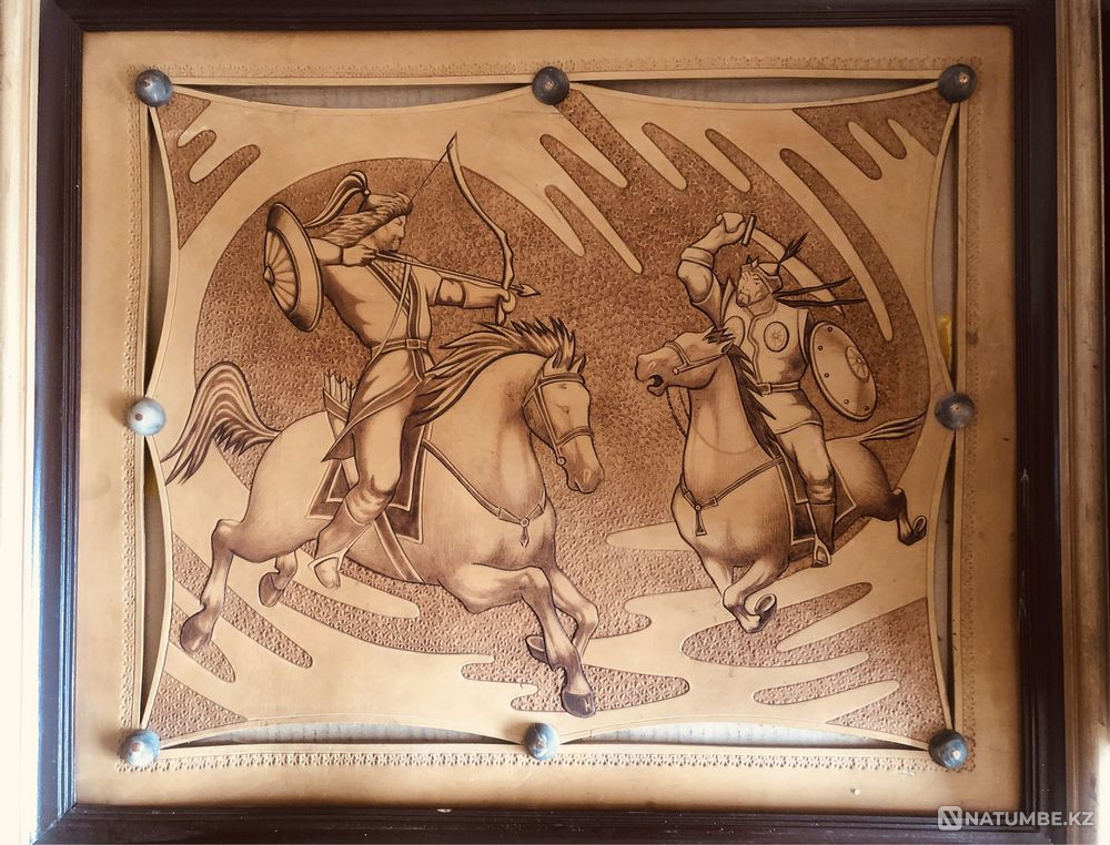 Handmade leather panel paintings  - photo 4