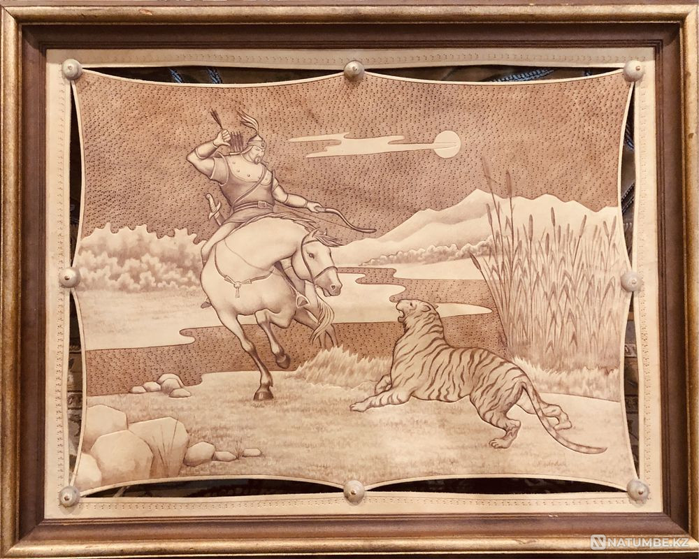 Handmade leather panel paintings  - photo 8