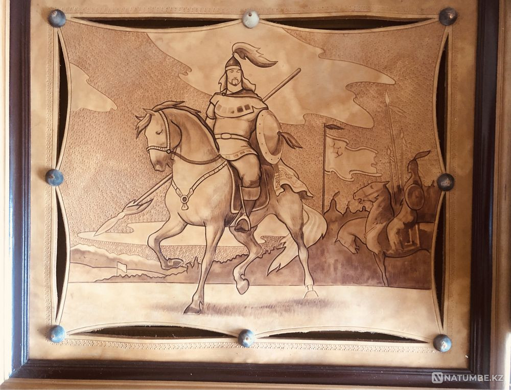 Handmade leather panel paintings  - photo 3