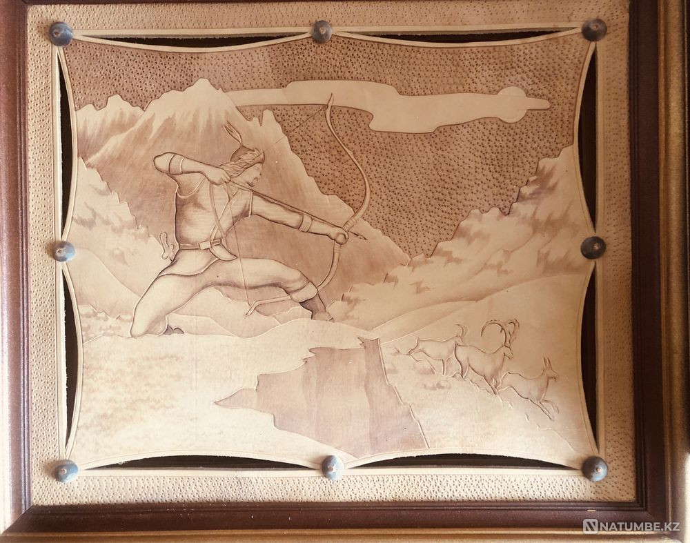 Handmade leather panel paintings  - photo 2