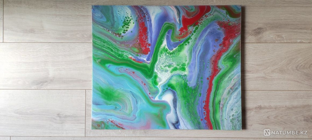 Painting Interior abstraction fluid art 50;60cm  - photo 1