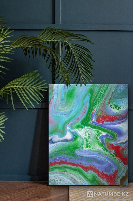 Painting Interior abstraction fluid art 50;60cm  - photo 6