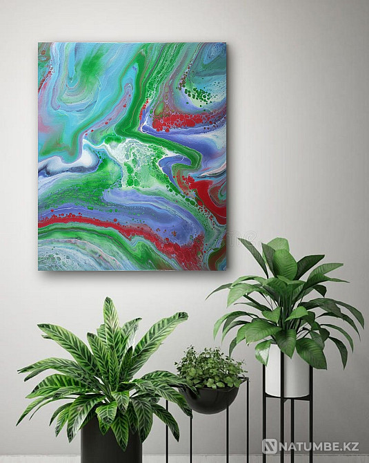 Painting Interior abstraction fluid art 50;60cm  - photo 5