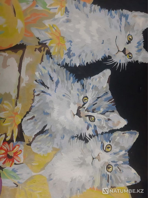 Картин Три котика самодельная работа Цена договорная  - изображение 1