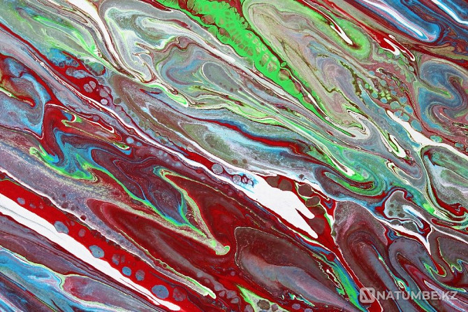 Fluid Art техникасын қолданып қолдан жасалған кескіндеме  - изображение 3