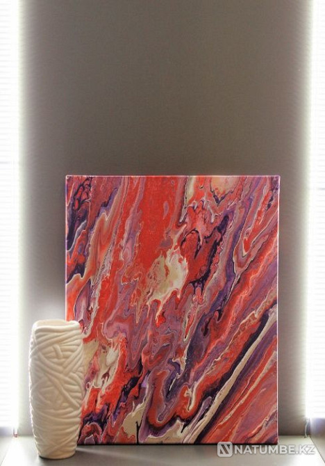 Hand made painting using Fluid Art technique  - photo 3