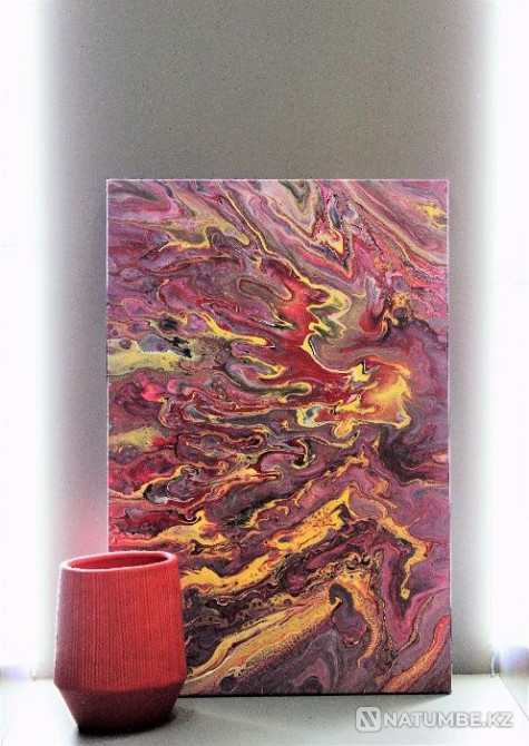 Hand made painting using Fluid Art technique  - photo 1