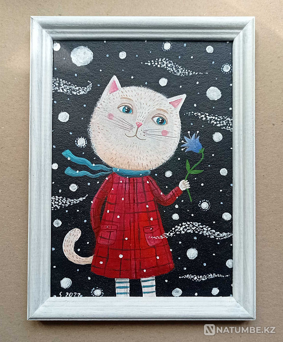 «Қар гүлі» жақтауындағы акрил бояуы  - изображение 1