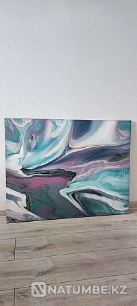 Large interior painting 70*90 abstraction Fluid art  - photo 2