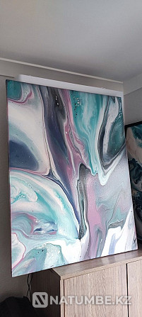 Large interior painting 70*90 abstraction Fluid art  - photo 3