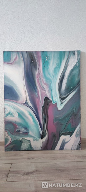 Картина интерьерная большая 70*90 абстракция Флюид арт  - изображение 1